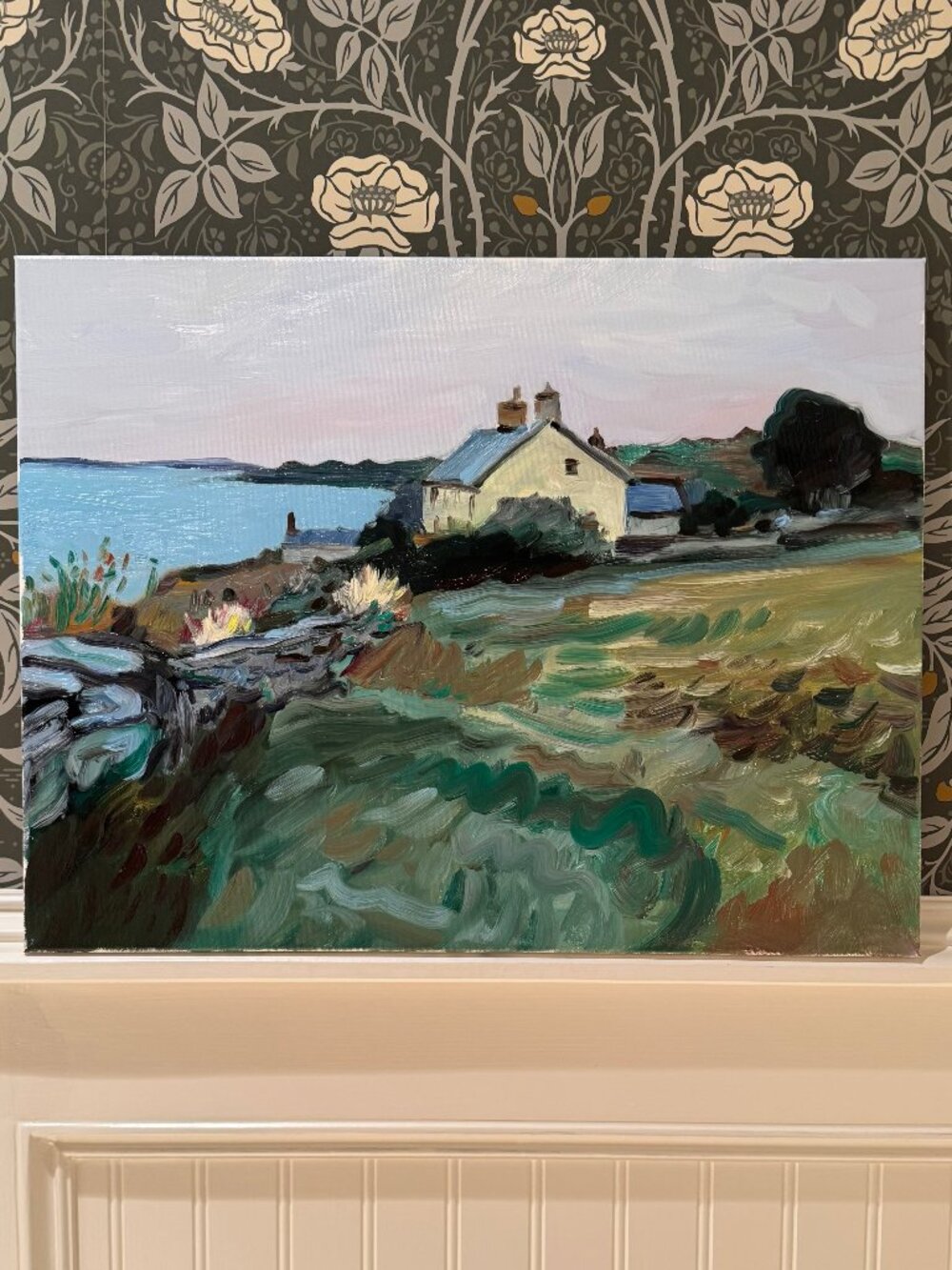 Original 20x16 Oil Painting - "Coastal Cottage" - Impressionist Landscape